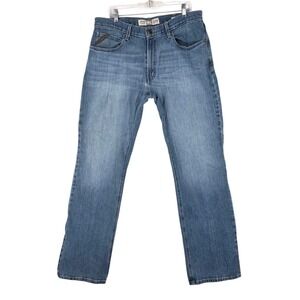 Ariat M4 Legacy Relaxed Boot Cut Blue Jeans Mens 36x36 (36x35 Stretch Distressed